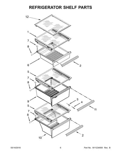REFRIGERATOR SHELF PARTS