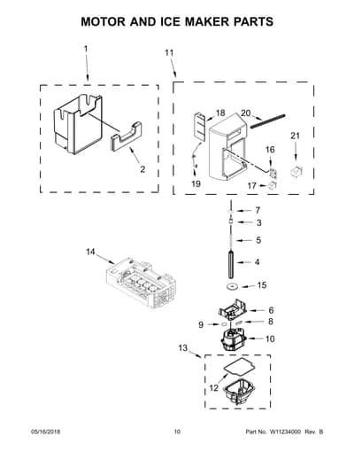 MOTOR AND ICE MAKER PARTS