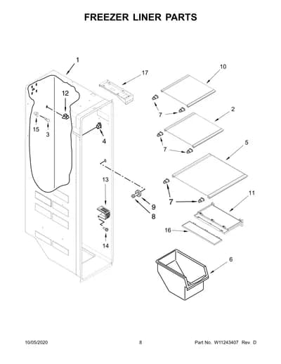 FREEZER LINER PARTS