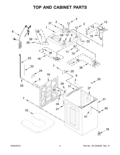 TOP AND CABINET PARTS