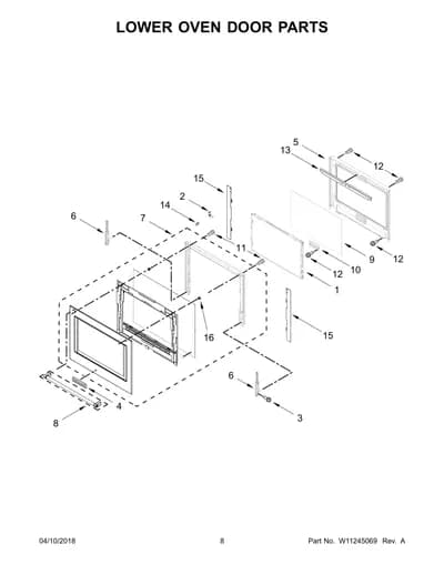 LOWER OVEN DOOR PARTS