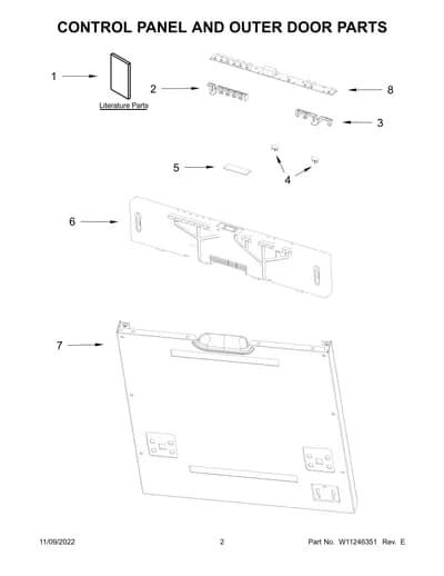 CONTROL PANEL AND OUTER DOOR PARTS