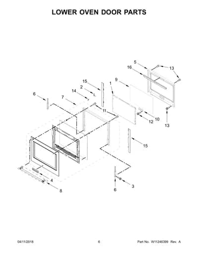 LOWER OVEN DOOR PARTS