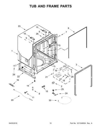 TUB AND FRAME PARTS