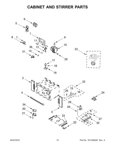 CABINET AND STIRRER PARTS