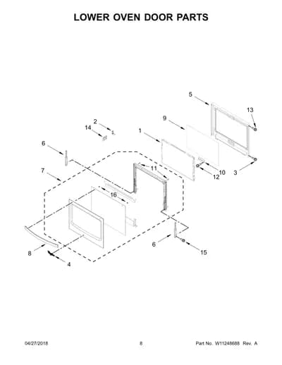 LOWER OVEN DOOR PARTS