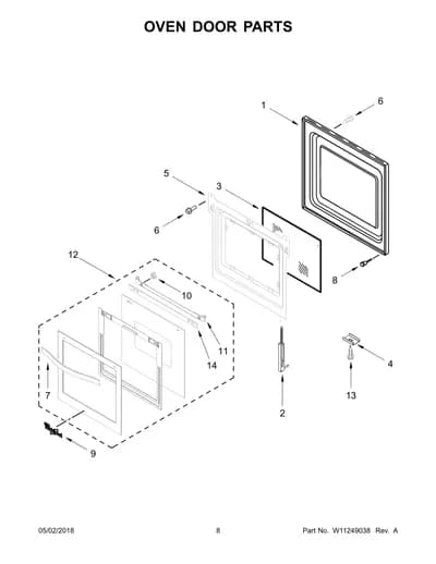 OVEN DOOR PARTS