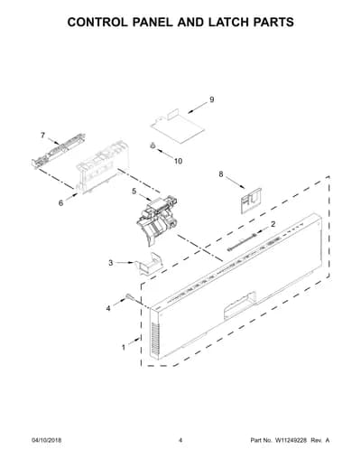 CONTROL PANEL AND LATCH PARTS