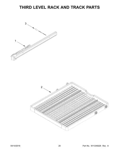 THIRD LEVEL RACK AND TRACK PARTS