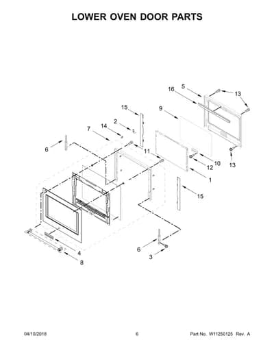 LOWER OVEN DOOR PARTS