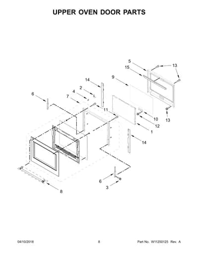 UPPER OVEN DOOR PARTS