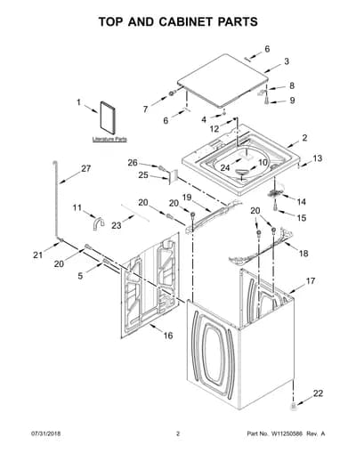 TOP AND CABINET PARTS