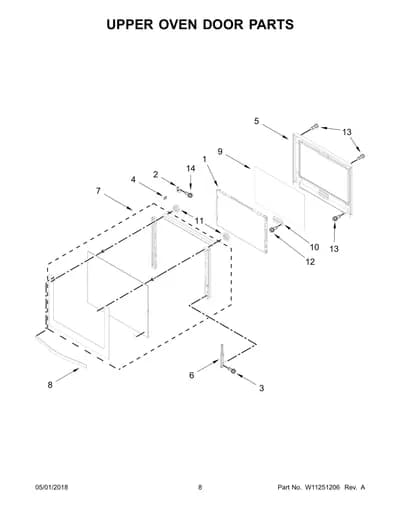 UPPER OVEN DOOR PARTS
