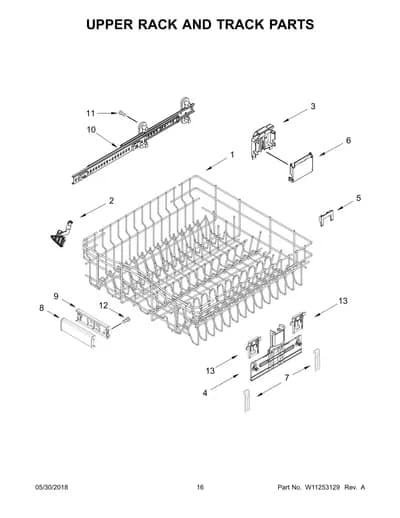 UPPER RACK AND TRACK PARTS