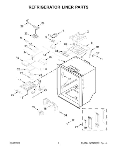REFRIGERATOR LINER PARTS