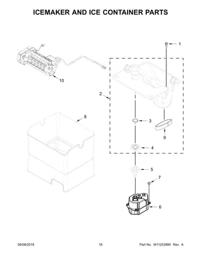 ICEMAKER AND ICE CONTAINER PARTS
