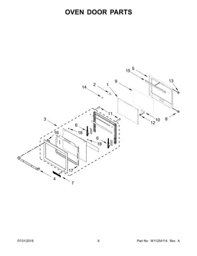 OVEN DOOR PARTS