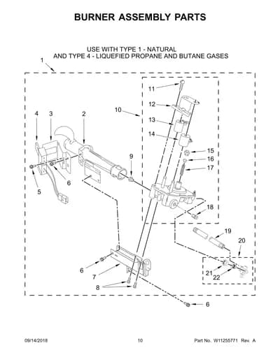 BURNER ASSEMBLY PARTS