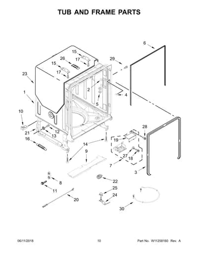 TUB AND FRAME PARTS