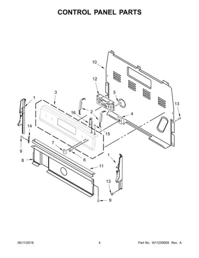 CONTROL PANEL PARTS