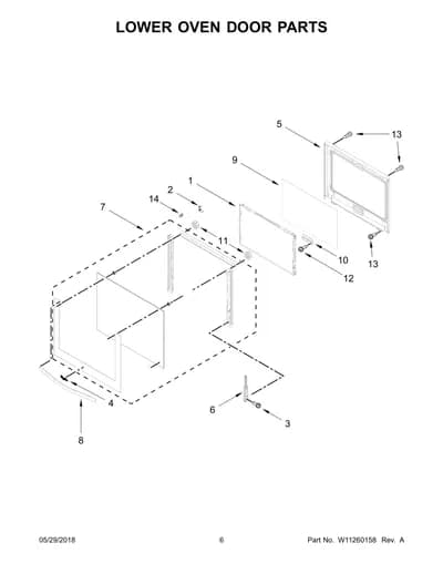 LOWER OVEN DOOR PARTS