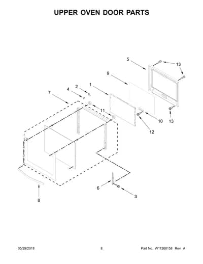 UPPER OVEN DOOR PARTS