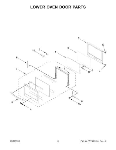 LOWER OVEN DOOR PARTS
