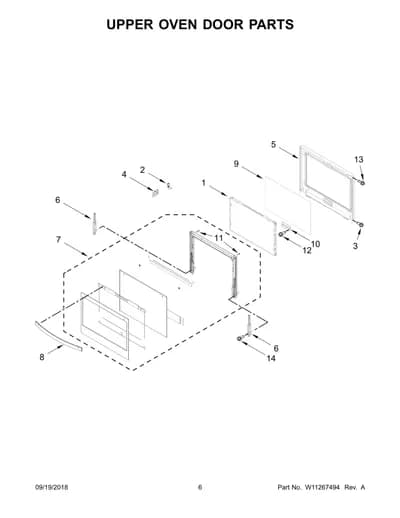 UPPER OVEN DOOR PARTS