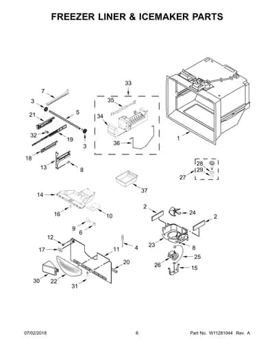 FREEZER LINER & ICEMAKER PARTS