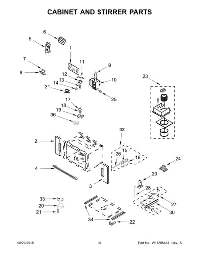 CABINET AND STIRRER PARTS