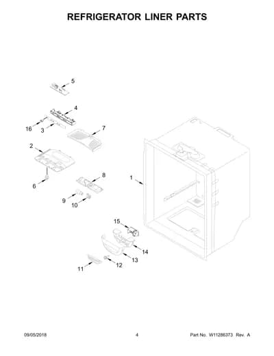 REFRIGERATOR LINER PARTS