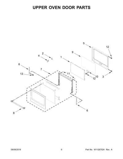 UPPER OVEN DOOR PARTS