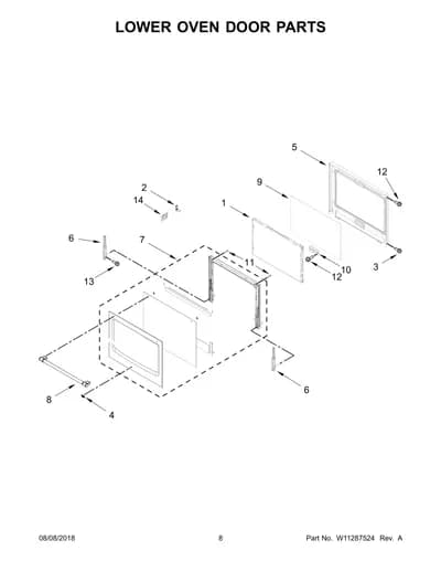 LOWER OVEN DOOR PARTS