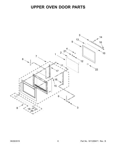 UPPER OVEN DOOR PARTS