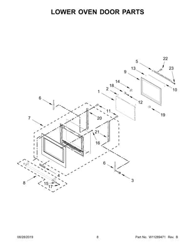 LOWER OVEN DOOR PARTS