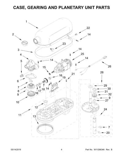 CASE, GEARING AND PLANETARY UNIT PARTS