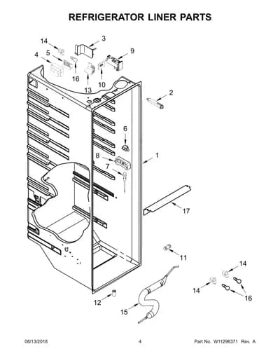 REFRIGERATOR LINER PARTS