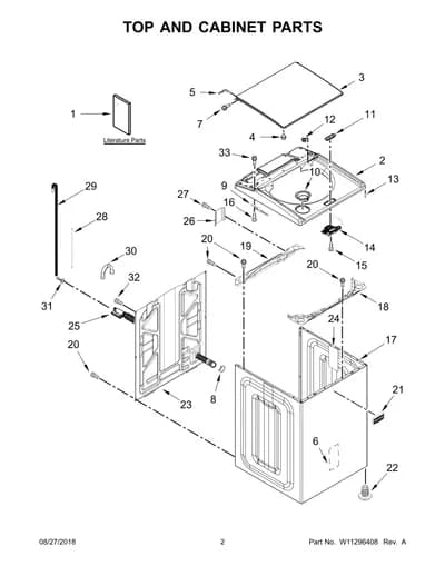 TOP AND CABINET PARTS