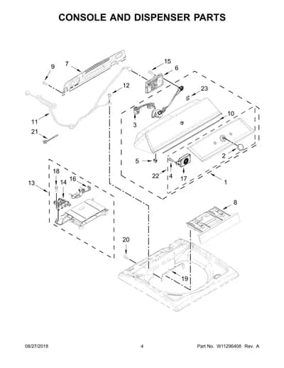 CONSOLE AND DISPENSER PARTS