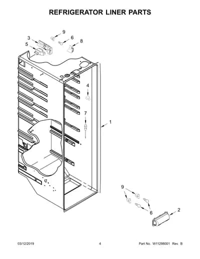 REFRIGERATOR LINER PARTS