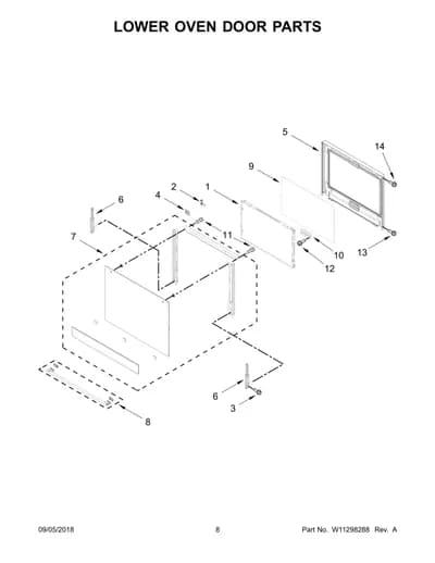 LOWER OVEN DOOR PARTS