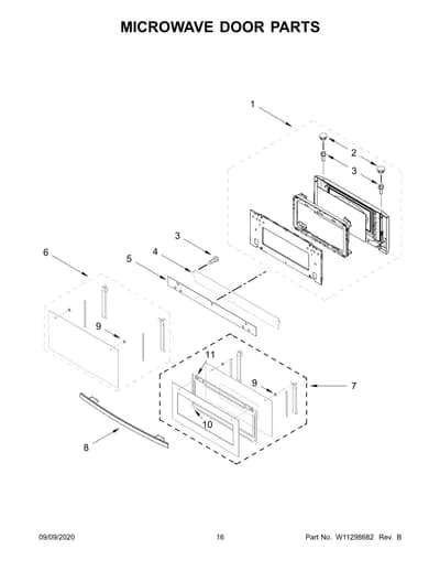 MICROWAVE DOOR PARTS