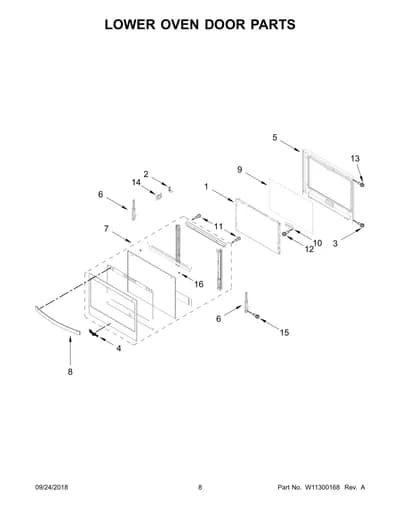 LOWER OVEN DOOR PARTS