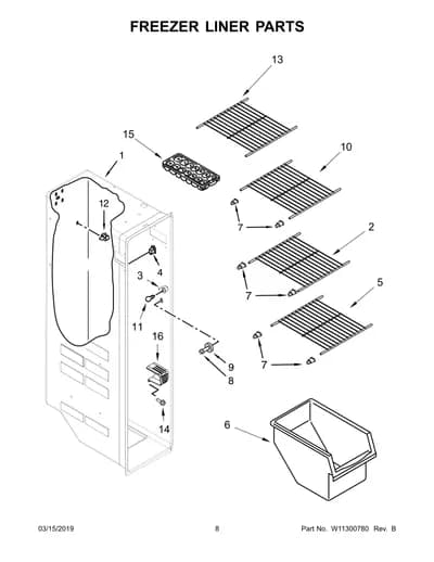 FREEZER LINER PARTS