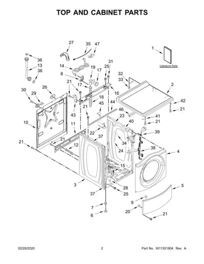 TOP AND CABINET PARTS