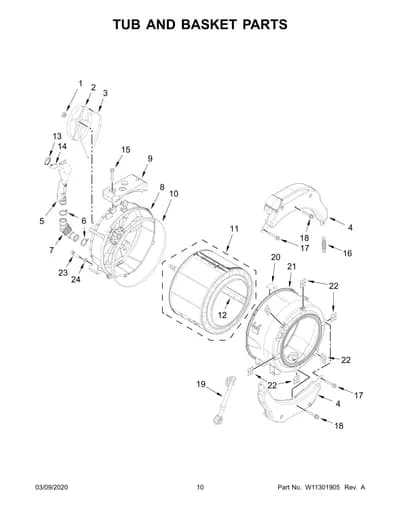 TUB AND BASKET PARTS