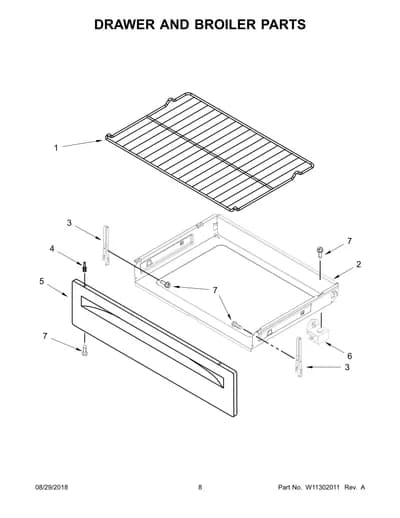 DRAWER AND BROILER PARTS