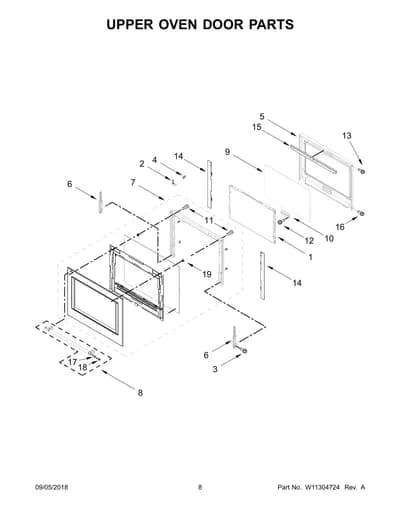UPPER OVEN DOOR PARTS