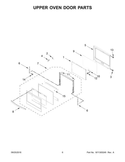 UPPER OVEN DOOR PARTS