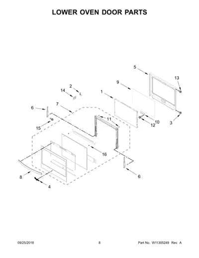LOWER OVEN DOOR PARTS